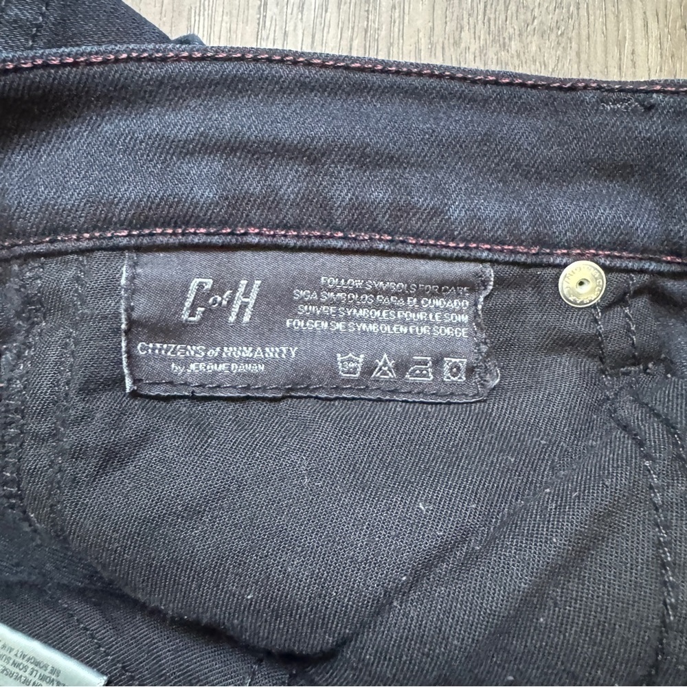 Citizens of Humanity Carlton Ankle Straight Black Jeans Sz 26 - Picture 9 of 13